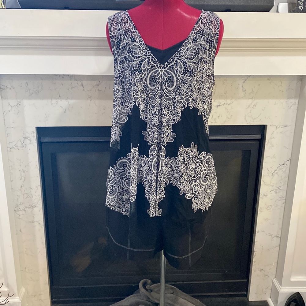 INC Shear blouse w/tank